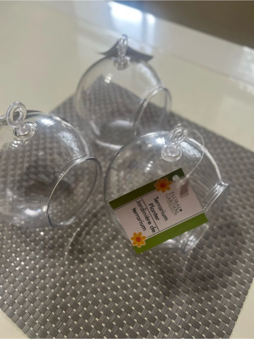 Clear Plastic Hanging Terrarium - Set of 3